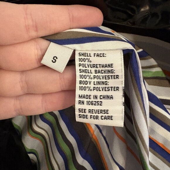 Jane Post Women S Black Snap Front Detachable Hood Iconic Slicker Raincoat NWT - Picture 11 of 15